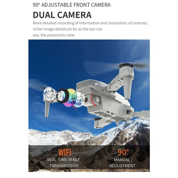 FHBVT 4K HD Camera Drone Quadcopter Pressure Fixed Height Stable Hover Folding Design Modular 1800mAh Battery 15min Flight Time Real-Time Transmission Remote Control With Spare Blades Storage Bag