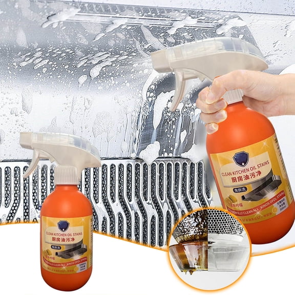 FHBVT 500ml Heavy Duty Kitchen Range Hood Oil Stain Cleaner Powerful Degreaser Emulsify Baked On Grease Fast Decontamination Safe For Oven Stove Grill Kitchen Car Home Clean Accessory
