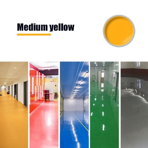 FHBVT 500ml Water-Based Silk Epoxy Floor Paint Quick-Dry Anti-Slip Curing Heat Cold Resistant Strong Adhesion Sealing Waterproof for Garage Cement Metal Ceramic Wood Indoor Outdoor Floor Coating