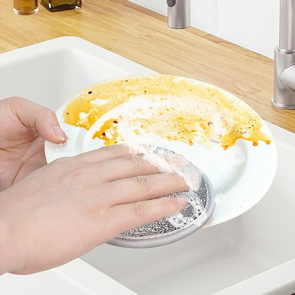 FHBVT 5PC Double-Sided Kitchen Sponge Dishwashing Wipe High-Density Foam Non-Scratch Pot Pan Cleaning Cloth with Hanging Holes for Home Kitchen Dishwasher Hand Washing