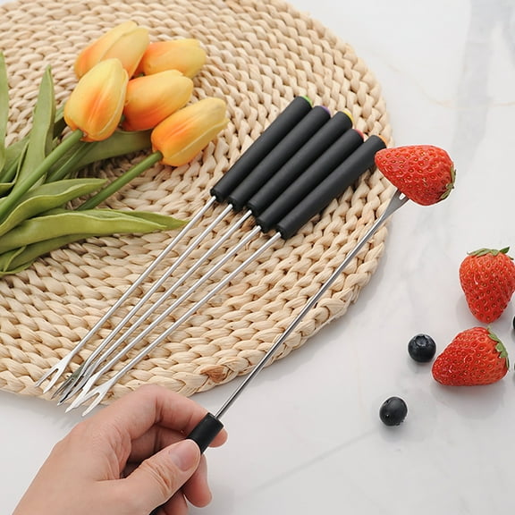 FHBVT 6 Pack Retractable BBQ Forks with Non-Blunt Tips Stainless Steel Grilling Forks for Hot Dogs Sausages Marshmallows Ideal for Outdoor BBQs Camping Family Fun and Picnics