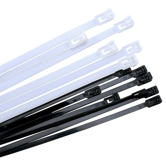 FHBVT 8 Inch Releasable Cable Ties 200Pcs White Reusable Design High Tensile Strength Fireproof Nylon Material for Home Office Garden Workshop Wire Cable Plant Organizing Fastening