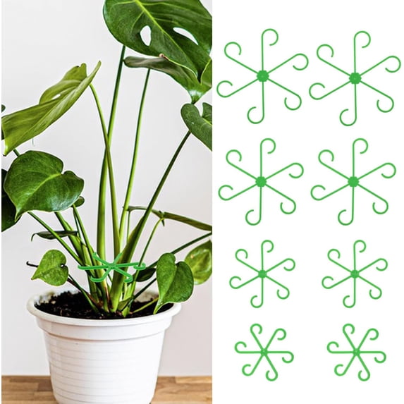 FHBVT 8PCS Green Plant Stem Support Stakes Reusable ABS Plastic Climbing Support Adjustable Height/Angle for Indoor Outdoor Plants Monstera Pothos Peonies Tomatoes Saplings Promotes Airflow Sunlight
