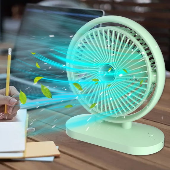 FHBVT 9 Inch Silent Desktop Cooling Fan 3 Wind Speed Modes 90° Multi Angle Adjustable Double Bracket Strong Airflow Low Noise Portable Personal Fan for Bedroom Office Desk Home Dorm Indoor Cooling