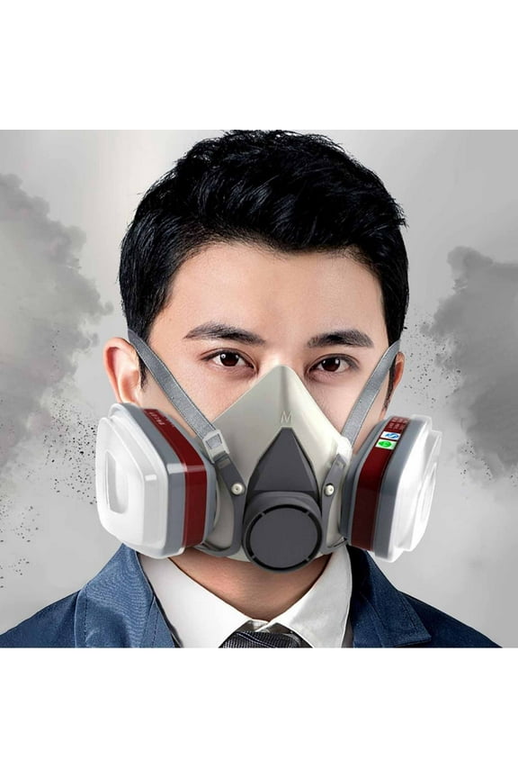 Activated Carbon Air Purifying Mask, Reusable Head Mask with Replacement Cartridge, Comfortable Adjustable Straps, Ideal for Construction and Gardening, Protects Against Harmful Gases