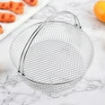 thumbnail image 1 of FHBVT Air Fryer Basket Stainless Steel Round Mesh Tray Double Ear Handle Multifunction Fryer Grill Steaming Dehydration Rack for Roasting Vegetables Meat Home Kitchen Baking Holiday Cooking Gift, 1 of 5