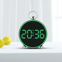 FHBVT Alarm Clock LED Digital Clock with Temperature Display, USB Powered Large Mirrored Screen for Bedroom, Study, Bathroom, Easy Read Timer for Daily Use, Perfect for Home Decor