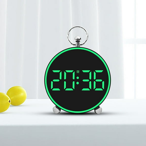 FHBVT Alarm Clock LED Digital Clock with Temperature Display, USB Powered Large Mirrored Screen for Bedroom, Study, Bathroom, Easy Read Timer for Daily Use, Perfect for Home Decor