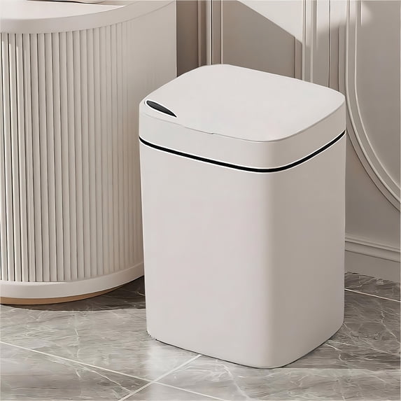 FHBVT Automatic Touchless Trash Can 6 Gallon Motion Sensor Bathroom Garbage Bin Waterproof Silent Lid Odor Sealed Smart Rubbish Container for Home Office Bedroom Narrow Space