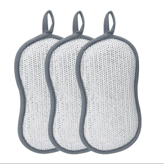 FHBVT Two-Sided Bamboo Fiber Sponge Cloth, Non-Stick and Oil-Resistant, Ideal for Dishwashing and Kitchen Cleaning, Soft Fiber for Delicate Surfaces, Scrubbing Texture for Tough Stains