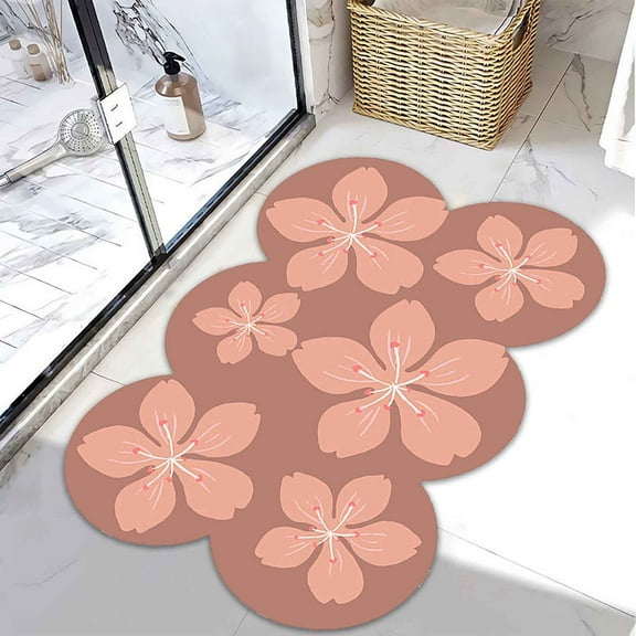 FHBVT Bathroom Floor Mat Diatomaceous Mud Absorbent Mat Bathroom Soft Foot Mat Non-Slip Water Absorption for Clean and Dry Bathroom Floors with Maximum Comfort and Hygiene