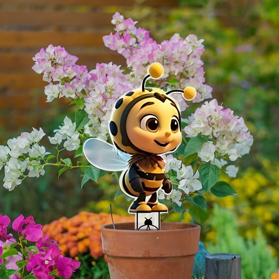 FHBVT Bee Garden Yard Decorative Stake Whimsical Outdoor Decor for Lawn Patio Garden Easy Installation Weather Resistant Gardening Gift Eye-Catching Yard Ornament for Outdoor Spaces