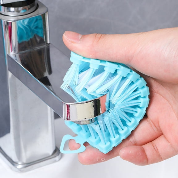 FHBVT Bendable Corner Cleaning Brush Flexible Sink Faucet Scrub Brush Multi Directional Bristles Irregular Surface Cleaning Non-Damaging for Kitchen Sinks Faucets Bathtubs Tiles Fruit Vegetable Clean