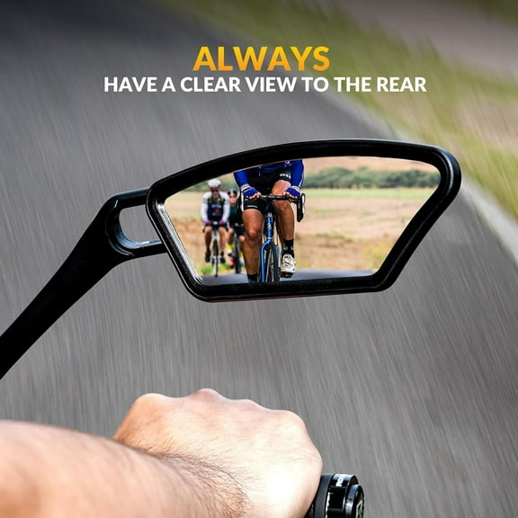 FHBVT Bicycle Rearview Mirror 360° Rotatable Retractable Bike Handlebar Mirror Clear Wide View Shock-Resistant Stainless Steel Scooter E-Bike City Bike Trail Riding Safety Reflector Outdoor Cycling