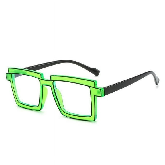 FHBVT Blue Light Blocking Fluorescent Color Block Glasses Lightweight Plastic Frame Unisex Design Reduce Eye Strain Fatigue For Computer Phone Screen Cosplay Party Costume Daily Wear Accessory