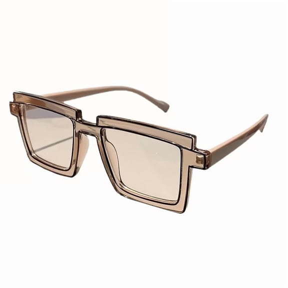 FHBVT Blue Light Blocking Fluorescent Color Block Glasses Lightweight Plastic Frame Unisex Design Reduce Eye Strain Fatigue For Computer Phone Screen Cosplay Party Costume Daily Wear Accessory