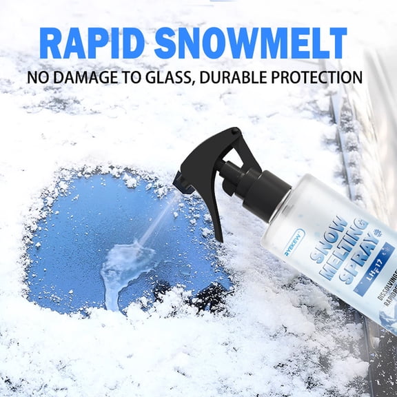 FHBVT Car Glass Defroster Deicing Agent Spray 100ml Fast Melt Ice Snow On Windscreen Mirror Lock Anti Refreeze Formula No Smear Residue Safe For Glass Rubber Metal Plastic Shop Office Winter Driving