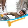 thumbnail image 1 of FHBVT Car Snow Removal Ice Shovel Winter Beef Tendon Scraper Long Handle Non-Slip Grip Sturdy Durable Film Coating Tool Efficient Snow Ice Clear for Car Window Glass Outdoor Cleaning Shovel, 1 of 4