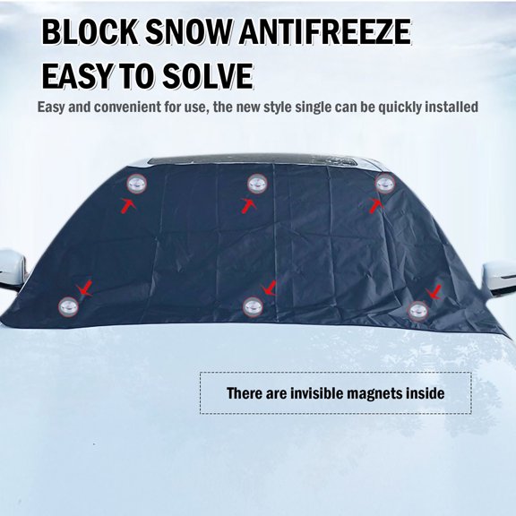 FHBVT Car Windshield Snow Cover Winter Front Window Protector Anti Frost Ice Shield Reversible Sun Shade Waterproof Aluminum Film for Truck SUV Sedan Outdoor Travel Camping Winter Protection