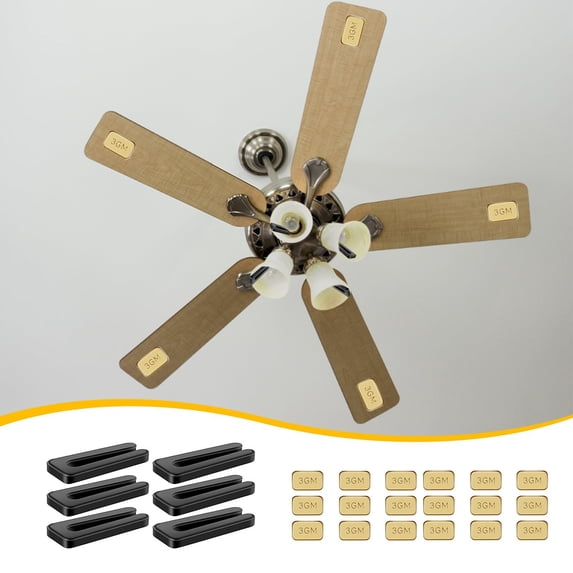 FHBVT Ceiling Fan Balancer Kit 6Pcs Elastic Clips + 18Pcs 3g Metal Counterweights Reduce Vibration Noise Universal Fit Quick Install Extend Fan Service Life Home Repair Accessory Tool