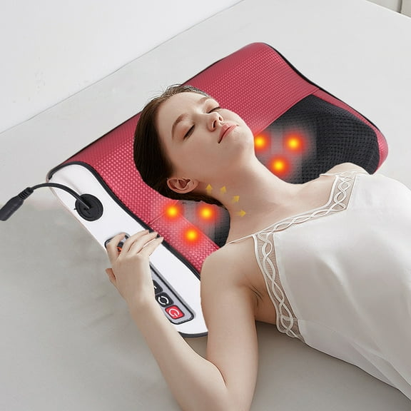 FHBVT Cervical Massage Tool Neck Pillow with Hot Compress for Shoulder and Waist Relaxation, Multi-Function Kneading Massager for Home and Car Use, Perfect for Stress Relief and Pain Management