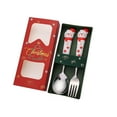 thumbnail image 1 of FHBVT Christmas Spoon Fork Tableware Set Stainless Steel Cute Doll Holiday Cutlery, Festive Santa Tree Design Gift Box, Perfect for Holiday Party Family Gathering Dinner Celebration, 1 of 9