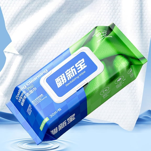 FHBVT Coated Leather Plastic Cleaning Wipes 1 Pack 30ml 30 Sheets Per Pack Thickened Pearl Cotton For Car Seat Dashboard Door Panel Leather Shoe Bags Jackets Cleaning Maintenance Protective Wet Wipes