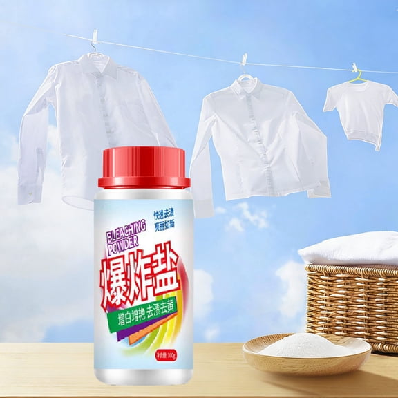 FHBVT Concentrated Strong Laundry Stain Remover Powder Safe For Everyday Fabric Remove Milk Sweat Oil Fruit Stain Color Safe Reduce Wrinkle For Clothing Underwear Baby Garment Home Laundry Accessory