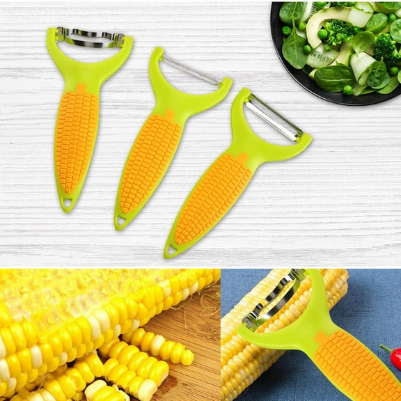 FHBVT Corn Planer Peeler Kitchen Gadget Essential Non-Slip Ergonomic Handle Serrated Sharp Blade Fast Kernel Removal Intact Grains Time Saving 19x10x1.5cm for Fresh Corn Cooking Prep Daily Use