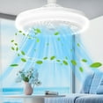 thumbnail image 1 of FHBVT E27 Ceiling Fan Light with LED 3 Gear Wind Speed 3 Color Dimmable Fan Lamp with Aromatherapy Multi Angle Adjustable for Study Bedroom Living Room Kitchen Home Lighting Cooling Supplies, 1 of 7