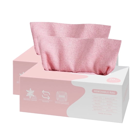 FHBVT Edgeless Microfiber Cleaning Cloths 7.9in 20 Count Box Reusable Lint Free High Absorbent Towels for Home Kitchen Car Glass Dish Furniture Countertop Daily Deep Cleaning Washing Polishing Rags