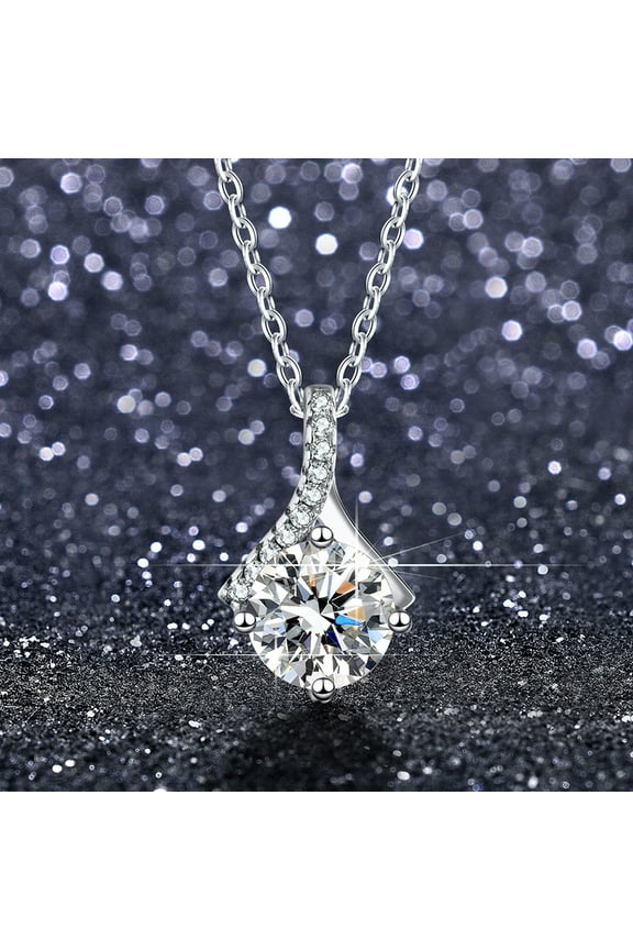Elegant Silver Pendant Necklace for Women Adjustable Clasp Chain Glossy Luxury Sparkle Tarnish Resistant Jewelry for Wedding Party Brides Bridesmaids Evening Events Anniversary Birthday Gift