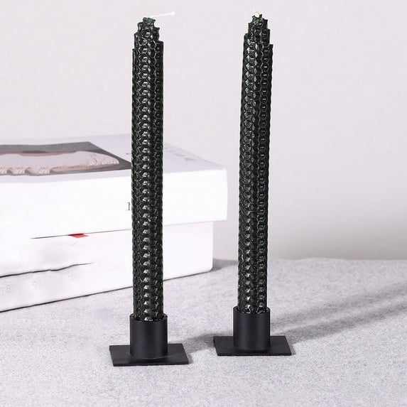 FHBVT Elegant Taper Candle Holders for Table Candles, Modern Matte Iron Design for Home Office Decor, Ideal for Weddings Birthdays Christmas Romantic Dinners, Set of 2 for Classic Candle Lighting