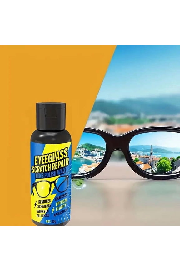 Eyeglass Scratch Remover Spray Lens Scratch Repair Solution Care Invisible Protective Shield Shine Restoration Tool for Eyeglasses Camera Mirror Windshield Watch Screen Visibility Enhancement