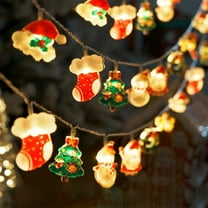 FHBVT Father Christmas String Lights LED Battery Operated Multicolor Decorative Garland Fairy Lights for Indoor Outdoor Tree Mantel Room Holiday Party Decor