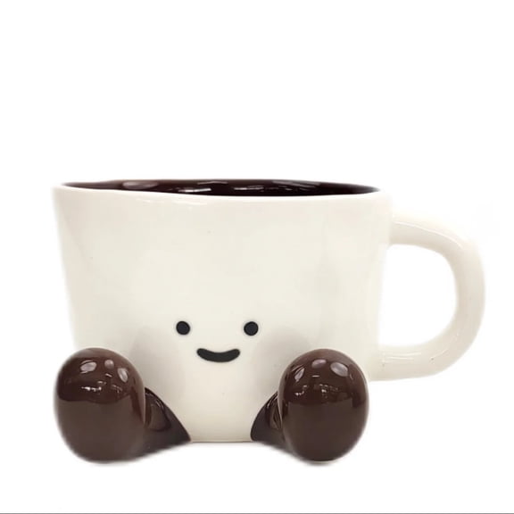 FHBVT Foot Ceramic Cup 401-500ml Adorable Foot Design Food-Grade Ceramic Insulation for Hot/Cold Beverages Coffee Tea Decor Easy to Clean Microwave Safe Christmas Birthday Gift for Home Office