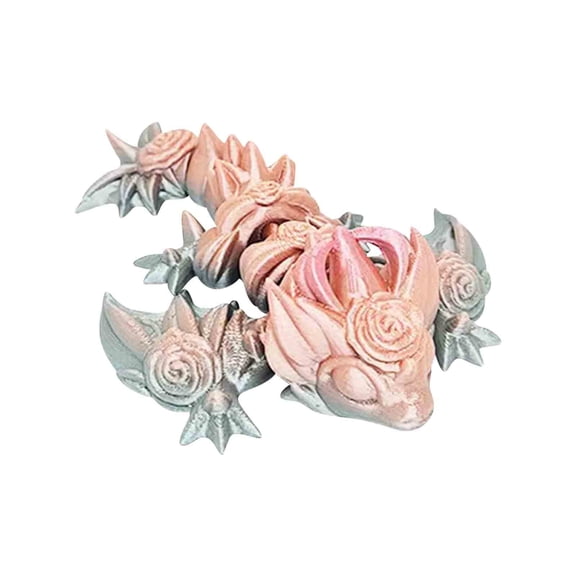 FHBVT Full Articulated Crystal Dragon Figurine Print Fidget Toy Desk Decor For Home Office Fish Tank Car Decor Party Favors Flexible Pose Dragon Figurine Stress Relief Toy For Adults