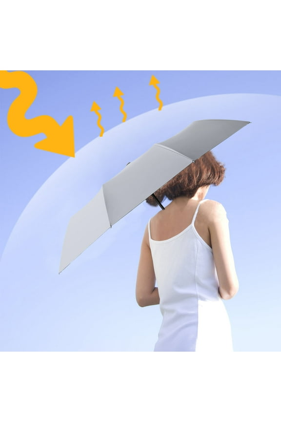 Fully Automatic Sunscreen Umbrella 10-Rib Reinforced Thickened Folding Umbrella with Auto Buckle Design UV Protection UPF 50+ Windproof Portable for Outdoor Travel Beach Picnic Tool