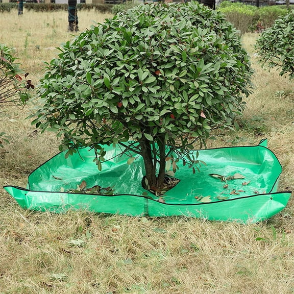 FHBVT Garden Pruning Tarpaulin 12-Inch Center Hole Corner Buckles Design Waterproof Wear Resistant Leaf Branch Collector Lightweight Easy Clean Foldable Reusable For Tree Shrub Trimming Yard Work