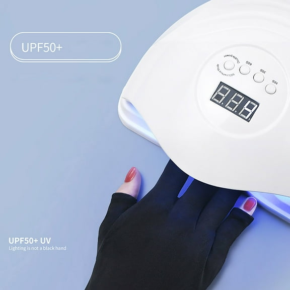 FHBVT Gel Nail Lamp Protection Gloves, UV Shield Fingerless Glove for Manicure, Hand Protection for Nail Treatments, Ideal for Nail Art UV Lamp Protection, Comfortable Convenient for Home Manicure