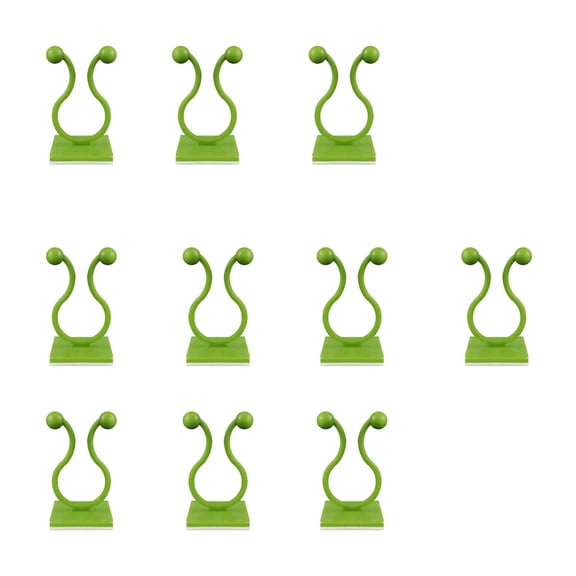 FHBVT Green Rose Vine Fixer 10Pcs No Drill Adhesive Plant Clips High-Viscosity Plastic Fixing Buckle for Climbing Plant Branch Organizer Cable Management Indoor Outdoor Plant Climbing Clip