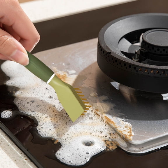 FHBVT Head Cleaning Shovel and Brush for Oil Removal, Multifunctional Cleaning Tool for Stove, Sinks, and Small Spaces, Stubborn Stain Remover with Ergonomic Handle for Easy Handling