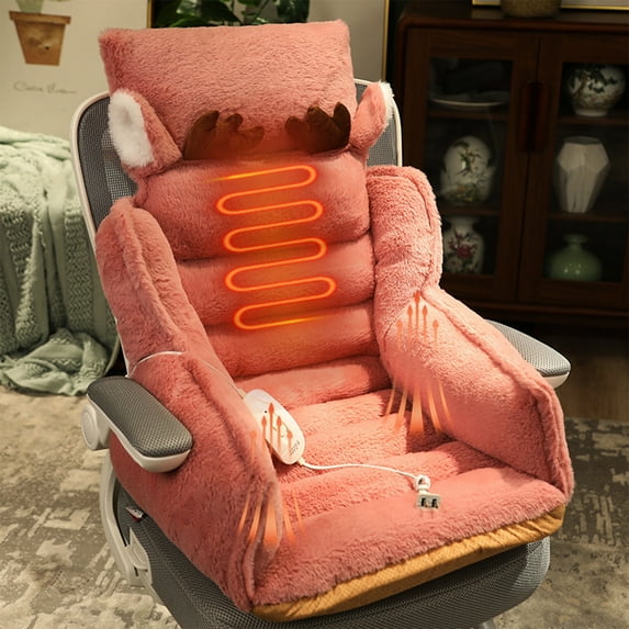 FHBVT Heated Chair Cushion Electric Warming Seat Back Cushion Fast Heating Winter Cushion with Temperature Control Non Slip Design Comfortable Support for Office Home Car Christmas Gift Warm Decor