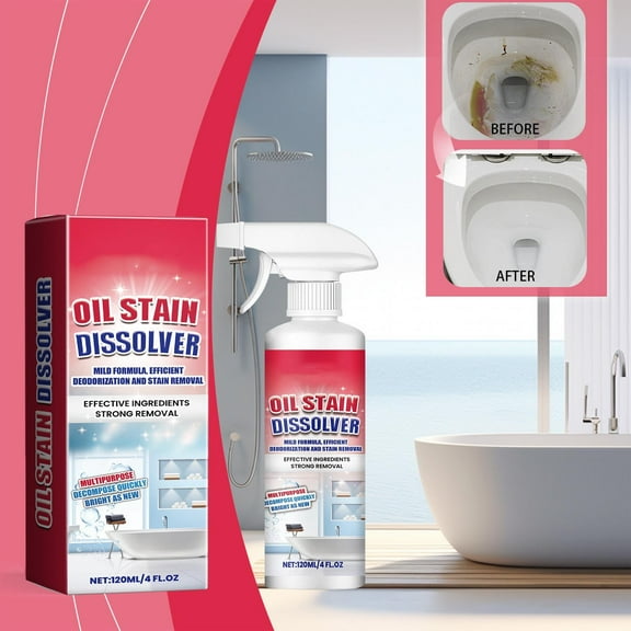 FHBVT Heavy Dirt Dissolver 120ML Toilet Tile Stain Removal Multi-Purpose Cleaner Powerful Decontamination Odor Neutralizer Gentle on Surfaces for Bathroom Kitchen Floors Countertops