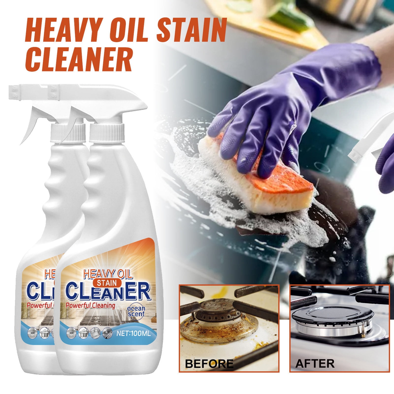 FHBVT Heavy Duty Foaming Oil Stain Cleaner, Powerful Multi-Purpose ...