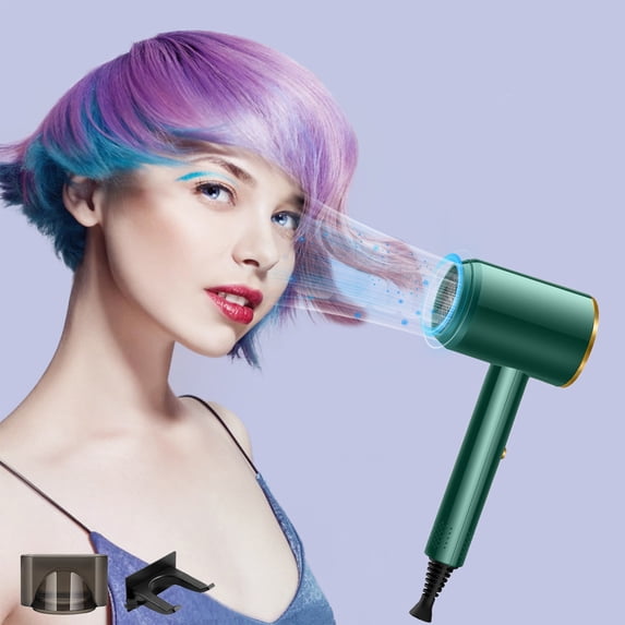 FHBVT High Power Ionic Hair Dryer Comb 800W Low Radiation 3 Speed & Temp Control Overheat Protection Portable with Stand & Long Nozzle for US Home Salon Travel Fast Hair Drying & Styling