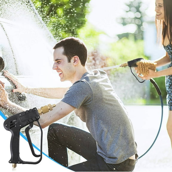 FHBVT High Pressure Water Sprayer Copper Hose Nozzle Multiple Spray Modes Rust-Proof 1/2 Inch Hose Compatible Easy Rotary Control for Car Washing Garden Watering Laundry Household Cleaning