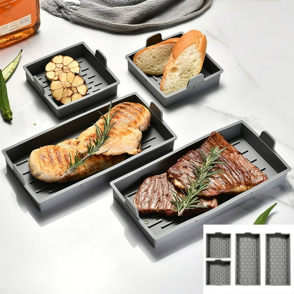 FHBVT High-Temperature Silicone Baking Pan Set of 4 Non-Stick Oven Molds for Cake, Bread, Pudding, and More Flexible Durable Easy to Clean Kitchen Baking Tools for Space-Saving Storage Versatile Use