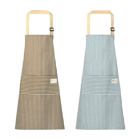 FHBVT Household Cotton Linen Apron, Stain-Resistant Smock with Large Pockets for Cooking, Painting, Barbecue, Gardening, Household Work, Perfect for Home Chefs, Cooks, Artists, and Business Use