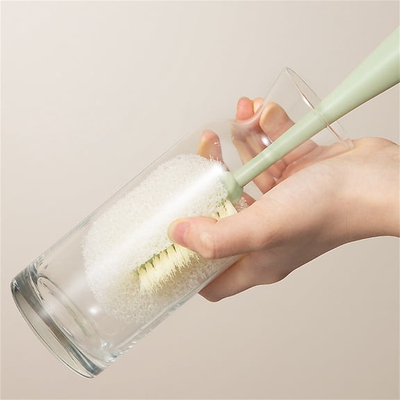 FHBVT Household Kitchen Sponge Small Brush Cup Bottle Cleaning Tool Long Handle Replaceable Scrubber Multi-purpose Household Holiday Use Easy Wash Conveniently Clean Hard-to-reach Areas